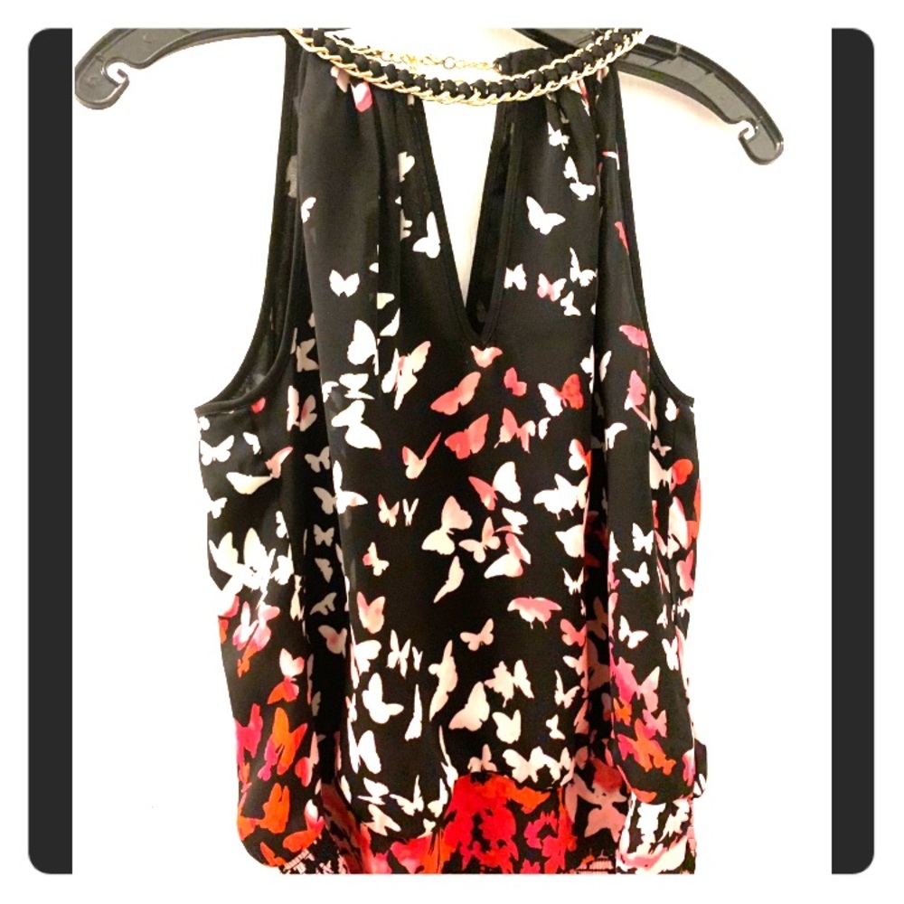 Bebe butterfly print blouse